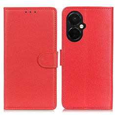 Leather Case Stands Flip Cover Holder A03D for OnePlus Nord N30 5G Red