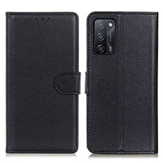 Leather Case Stands Flip Cover Holder A03D for Oppo A56 5G Black