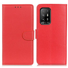 Leather Case Stands Flip Cover Holder A03D for Oppo A94 5G Red