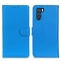 Leather Case Stands Flip Cover Holder A03D for Oppo K9 Pro 5G Sky Blue