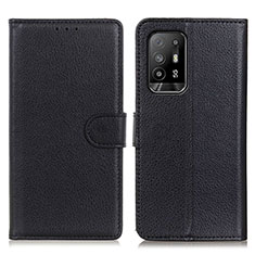 Leather Case Stands Flip Cover Holder A03D for Oppo Reno5 Z 5G Black