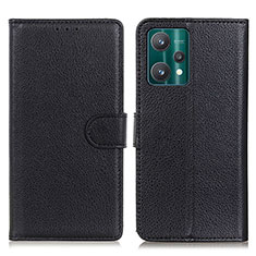 Leather Case Stands Flip Cover Holder A03D for Realme 9 Pro 5G Black