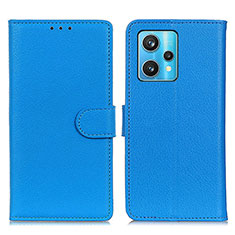 Leather Case Stands Flip Cover Holder A03D for Realme 9 Pro+ Plus 5G Sky Blue