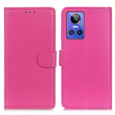 Leather Case Stands Flip Cover Holder A03D for Realme GT Neo3 5G Hot Pink