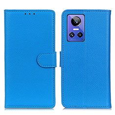 Leather Case Stands Flip Cover Holder A03D for Realme GT Neo3 5G Sky Blue