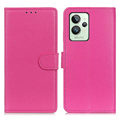 Leather Case Stands Flip Cover Holder A03D for Realme GT2 Pro 5G Hot Pink