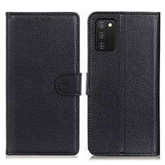 Leather Case Stands Flip Cover Holder A03D for Samsung Galaxy A02s Black