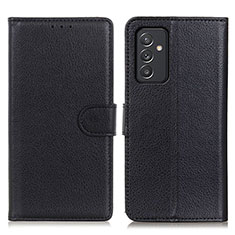 Leather Case Stands Flip Cover Holder A03D for Samsung Galaxy A15 5G Black