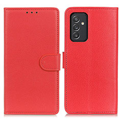 Leather Case Stands Flip Cover Holder A03D for Samsung Galaxy A15 5G Red