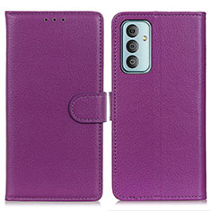 Leather Case Stands Flip Cover Holder A03D for Samsung Galaxy F23 5G Purple