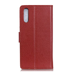 Leather Case Stands Flip Cover Holder A03D for Samsung Galaxy M02 Brown
