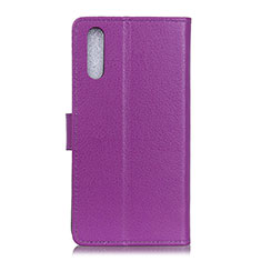 Leather Case Stands Flip Cover Holder A03D for Samsung Galaxy M02 Purple