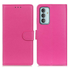 Leather Case Stands Flip Cover Holder A03D for Samsung Galaxy M23 5G Hot Pink