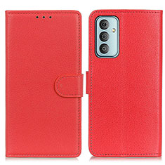 Leather Case Stands Flip Cover Holder A03D for Samsung Galaxy M23 5G Red