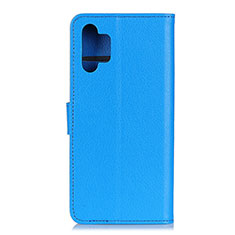 Leather Case Stands Flip Cover Holder A03D for Samsung Galaxy M32 5G Sky Blue