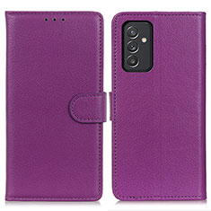 Leather Case Stands Flip Cover Holder A03D for Samsung Galaxy Quantum2 5G Purple