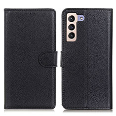 Leather Case Stands Flip Cover Holder A03D for Samsung Galaxy S21 5G Black