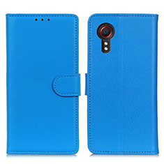 Leather Case Stands Flip Cover Holder A03D for Samsung Galaxy XCover 5 SM-G525F Sky Blue