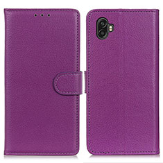 Leather Case Stands Flip Cover Holder A03D for Samsung Galaxy Xcover Pro 2 5G Purple