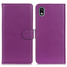 Leather Case Stands Flip Cover Holder A03D for Sony Xperia Ace III Purple