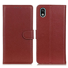 Leather Case Stands Flip Cover Holder A03D for Sony Xperia Ace III SO-53C Brown