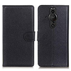 Leather Case Stands Flip Cover Holder A03D for Sony Xperia PRO-I Black