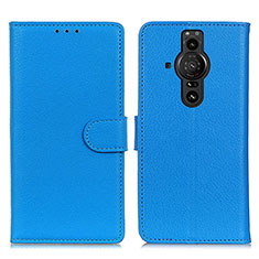 Leather Case Stands Flip Cover Holder A03D for Sony Xperia PRO-I Sky Blue