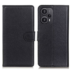 Leather Case Stands Flip Cover Holder A03D for Xiaomi Poco F5 5G Black