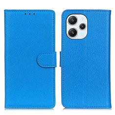 Leather Case Stands Flip Cover Holder A03D for Xiaomi Redmi 12 4G Sky Blue