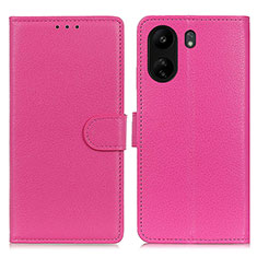 Leather Case Stands Flip Cover Holder A03D for Xiaomi Redmi 13C Hot Pink
