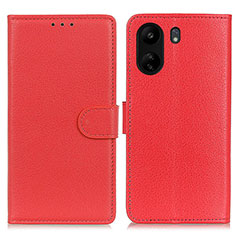 Leather Case Stands Flip Cover Holder A03D for Xiaomi Redmi 13C Red