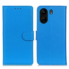 Leather Case Stands Flip Cover Holder A03D for Xiaomi Redmi 13C Sky Blue