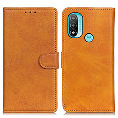 Leather Case Stands Flip Cover Holder A04D for Motorola Moto E20 Brown