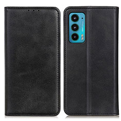 Leather Case Stands Flip Cover Holder A04D for Motorola Moto Edge 20 5G Black