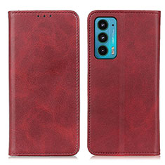 Leather Case Stands Flip Cover Holder A04D for Motorola Moto Edge 20 5G Red