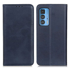 Leather Case Stands Flip Cover Holder A04D for Motorola Moto Edge S Pro 5G Blue