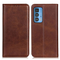 Leather Case Stands Flip Cover Holder A04D for Motorola Moto Edge S Pro 5G Brown