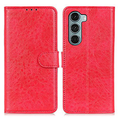 Leather Case Stands Flip Cover Holder A04D for Motorola Moto Edge S30 5G Red