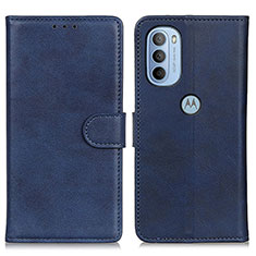 Leather Case Stands Flip Cover Holder A04D for Motorola Moto G41 Blue
