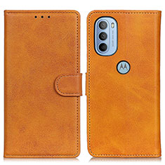 Leather Case Stands Flip Cover Holder A04D for Motorola Moto G41 Brown
