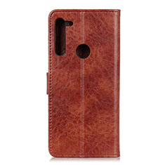 Leather Case Stands Flip Cover Holder A04D for Motorola Moto One Fusion Plus Brown