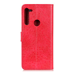 Leather Case Stands Flip Cover Holder A04D for Motorola Moto One Fusion Plus Red