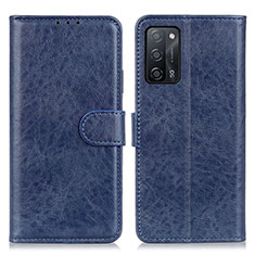 Leather Case Stands Flip Cover Holder A04D for Oppo A53s 5G Blue