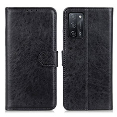 Leather Case Stands Flip Cover Holder A04D for Oppo A55 5G Black