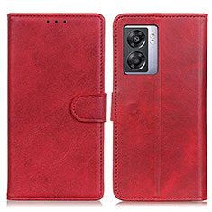 Leather Case Stands Flip Cover Holder A04D for Oppo A57 5G Red