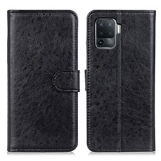 Leather Case Stands Flip Cover Holder A04D for Oppo A94 4G Black