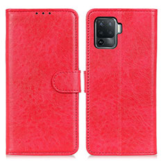 Leather Case Stands Flip Cover Holder A04D for Oppo A94 4G Red