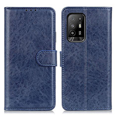 Leather Case Stands Flip Cover Holder A04D for Oppo A94 5G Blue
