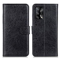Leather Case Stands Flip Cover Holder A04D for Oppo A95 4G Black