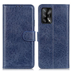Leather Case Stands Flip Cover Holder A04D for Oppo A95 4G Blue